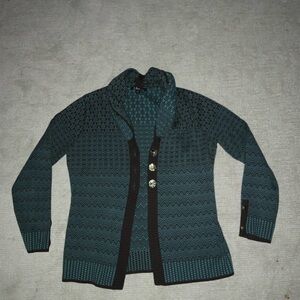 Women's Teal Patterned Sweater